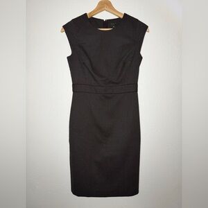 Ann Taylor Plum Textured Cap-Sleeve Sheath Dress